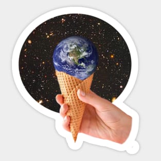 Ice cream Earth Sticker